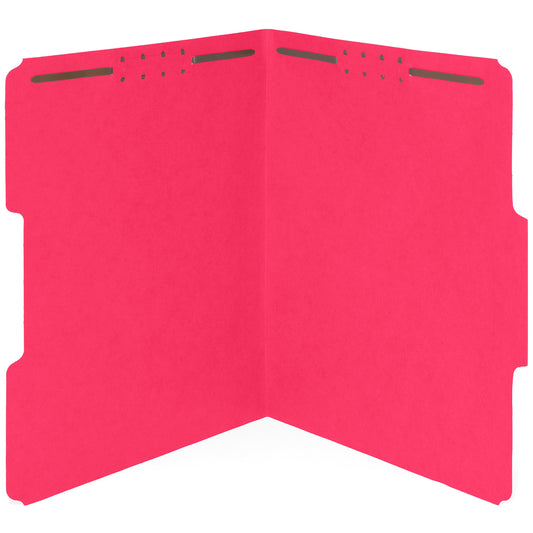 Blue Summit Supplies 50 Red Fastener File Folders, Letter, 1/3 Cut Tab