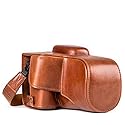 MegaGear MG1193 Ever Ready Genuine Leather Camera Case Compatible with Canon EOS Rebel T8i, Kiss X10i, Rebel T7i, Kiss X9i, 77D, 9000D (18-55mm), Dark