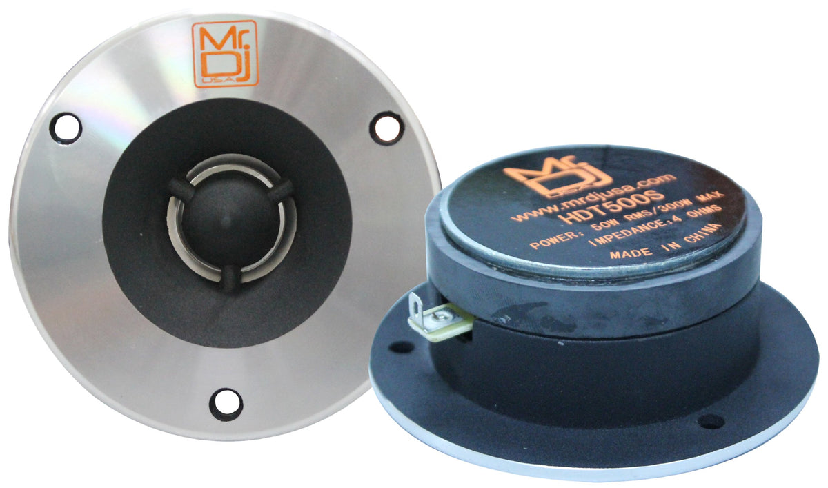 Mr. Dj HDT500S Pair 4-Inch Titanium Bullet High Compression Tweeter with 54 Ounce Ferrite Magnet