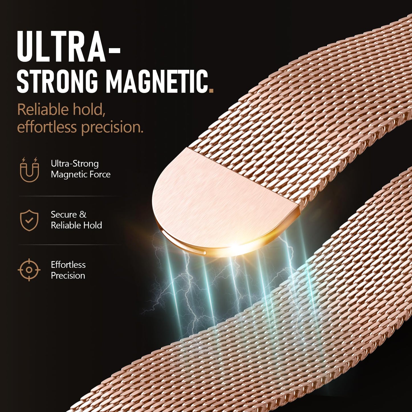 Milanese Loop Compatible with Apple Watch Band 40mm 41mm 42mm 38mm Men Women, Magnetic Buckle Strap Stainless Steel Mesh Metal Bands for iWatch Series