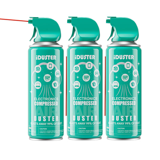 Compressed Canned Air Duster for Computer - iDuster Disposable Electronic Keyboard Cleaner for Cleaning Duster, 3PCS(10oz)