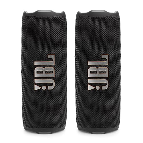 JBL Flip 7 Waterproof Portable Speaker Bundle - Pair (Black)