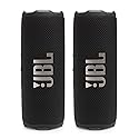 JBL Flip 7 Waterproof Portable Speaker Bundle - Pair (Black)