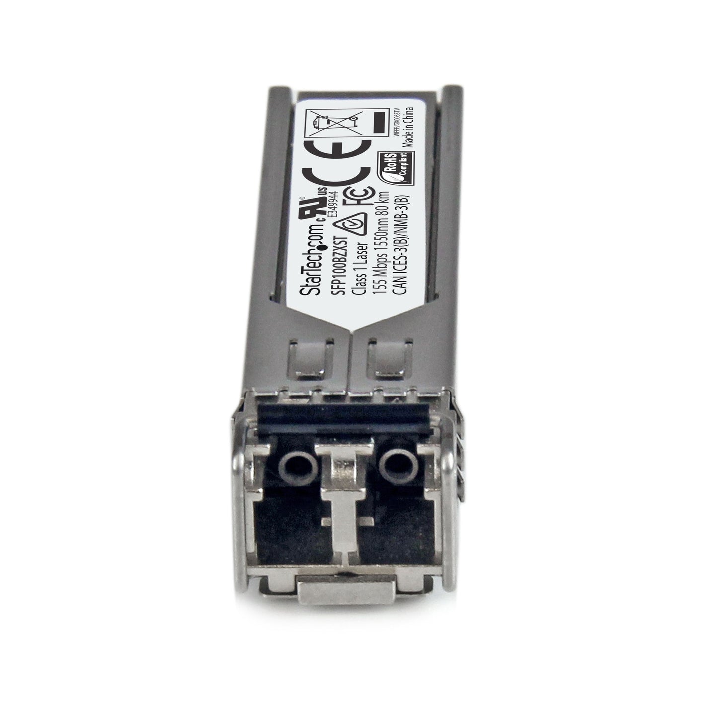 StarTech.com MSA Uncoded Compatible SFP Module - 100BASE-ZX - 100MbE Single Mode Fiber (SMF) Optic Transceiver - 100Mb Ethernet SFP - LC 80km - 1550nm