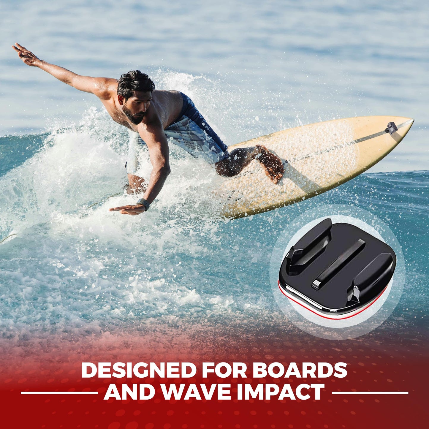 Adhesive Mounts - 3X Curved & 3X Flat Mounts with 3M Sticky Pads - for Your Helmet/Bike/Board/Car - Compatible with All GoPro Hero