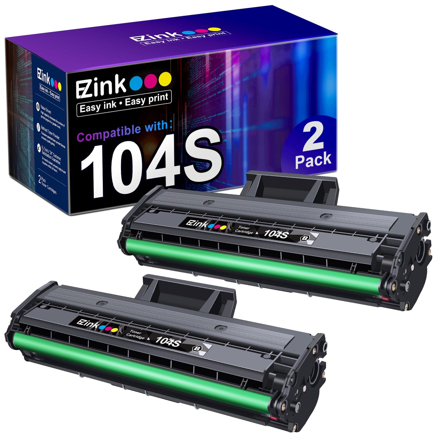 E-Z Ink Compatible Toner Cartridge Replacement for Samsung 104 104S MLT-D104S to use with ML-1660 ML-1661 ML-1667 ML-1665 ML-1675 ML-1666 ML-1865