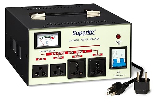 Simran AR- 2000 Watts Voltage Converter Regulator Heavy Duty with Built-in Step Up/Down Transformer 110V / 120V / 240V