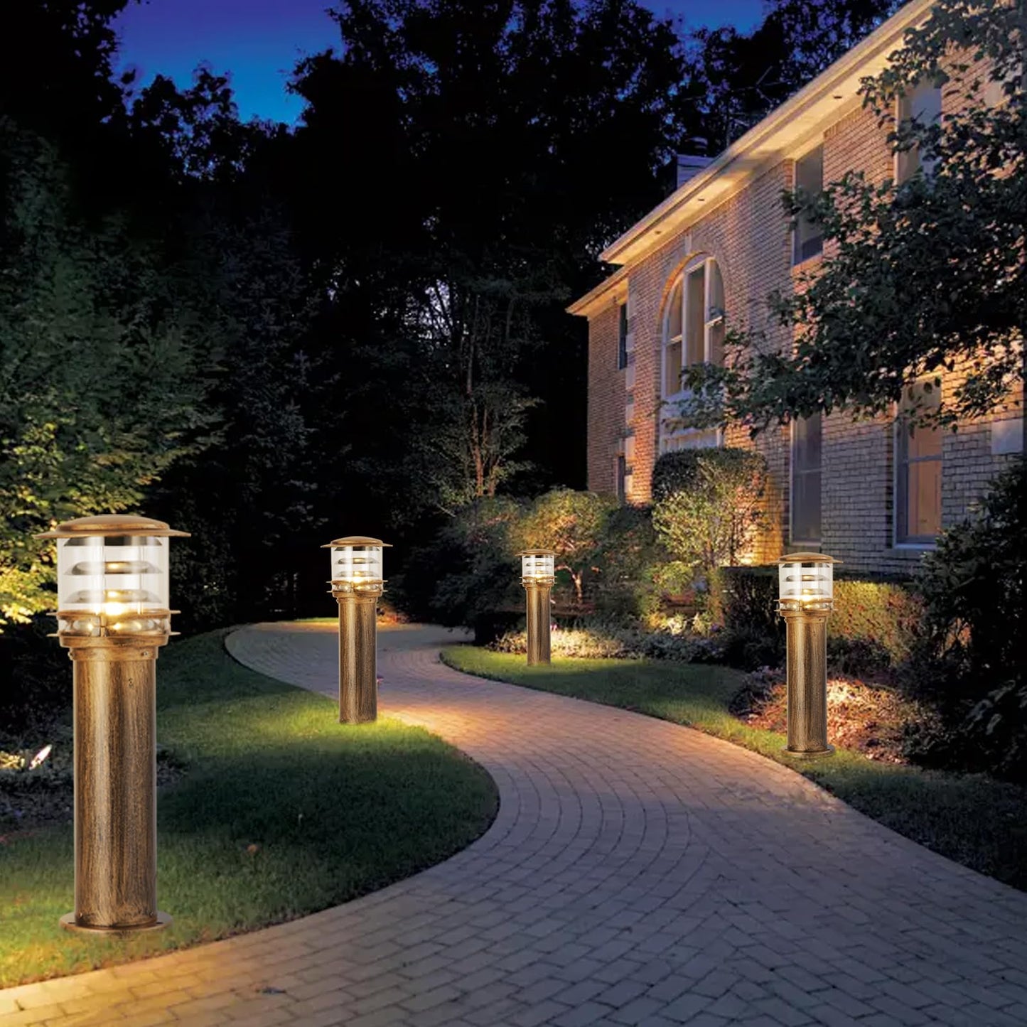SLAWA Outdoor Post Caps Lights Aluminum Landscape Pathway Lamps With Acrylic Shade Waterproof Column Pillar Lamps Fence Deck Bollard Lighting Cylinder