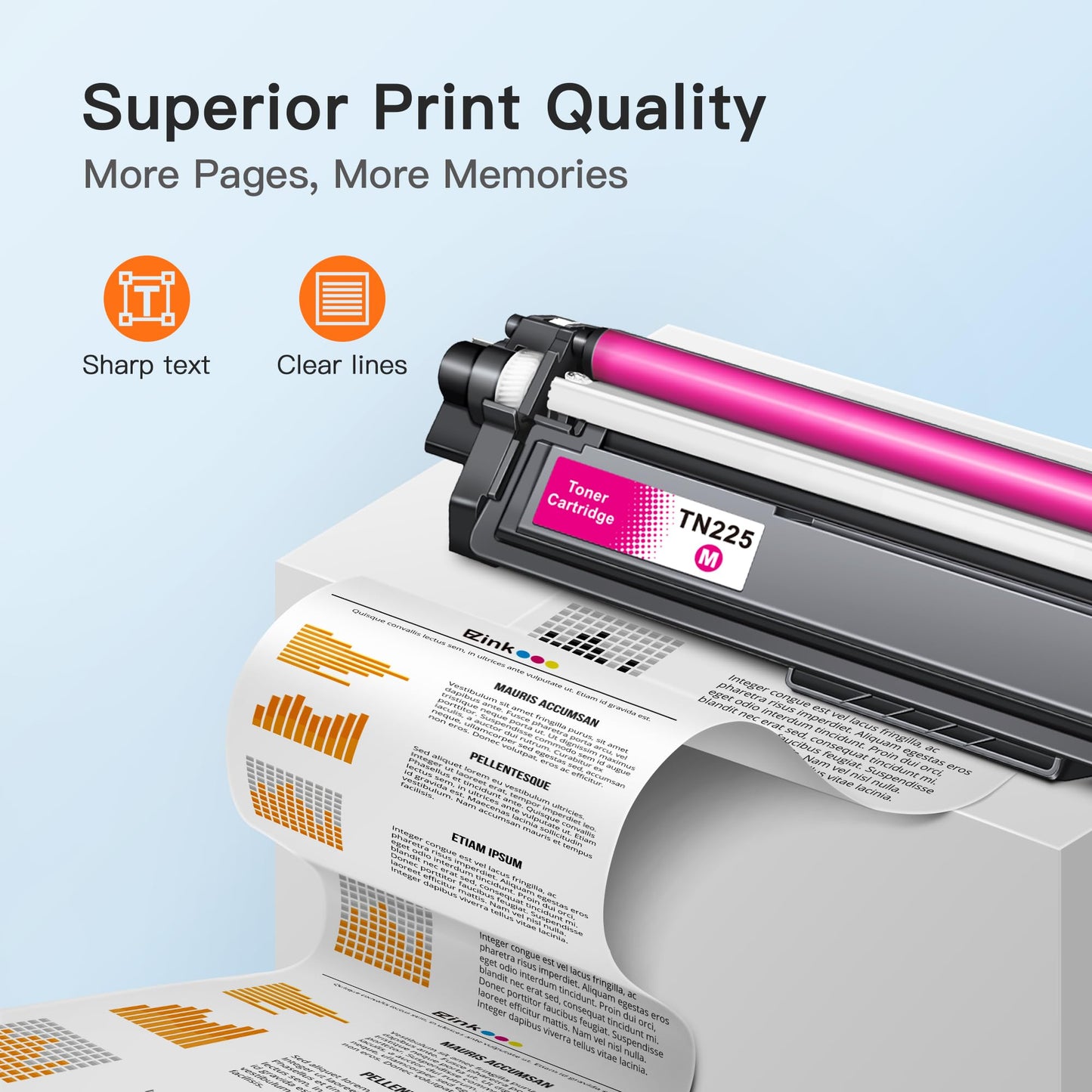 E-Z Ink Compatible Replacement for Brother TN225 Toner Cartridges 1 Magenta