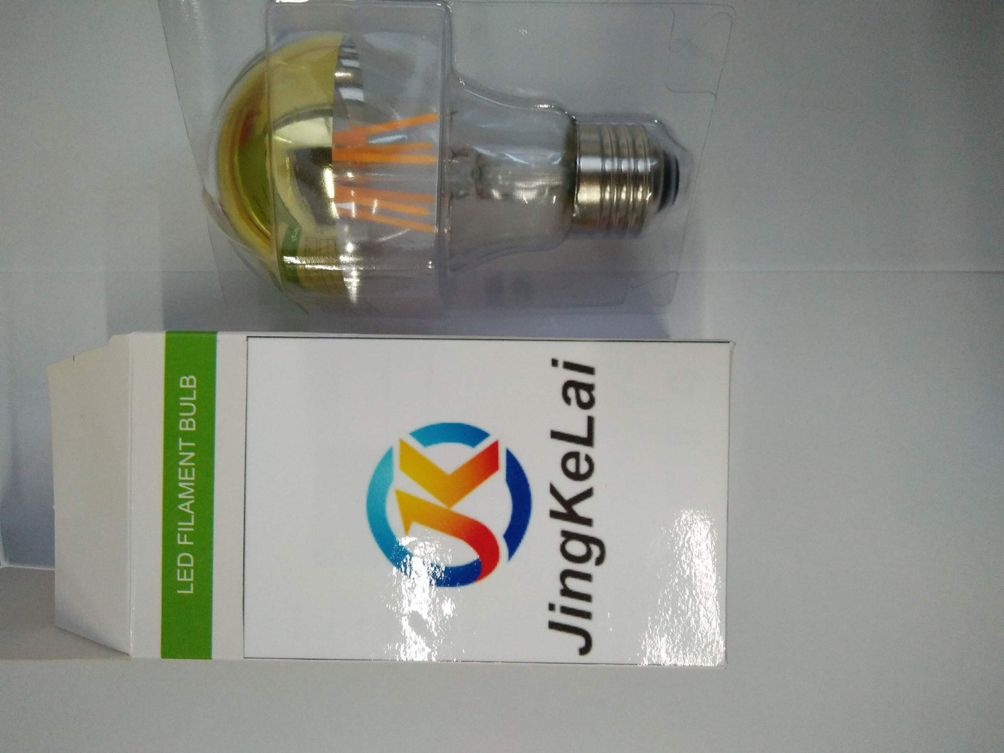 K JINGKELAI Half Chrome Light Bulb A60 6W(60W Equivalent) LED Filament Vintage Edison Bulb with Half Chrome Gold,for Home Lighting,Warm White 2700K,4