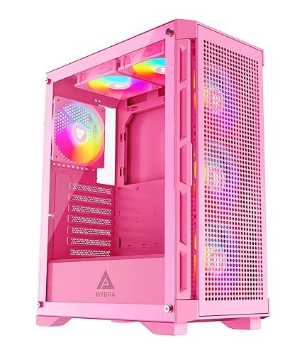 Apevia Hydra-PK Hydra Mid Tower Gaming PC Case w/ 6X 120mm ARGB Fans, 366 RGB Light Modes, High Performance Breathable Airflow Mesh Front Panel