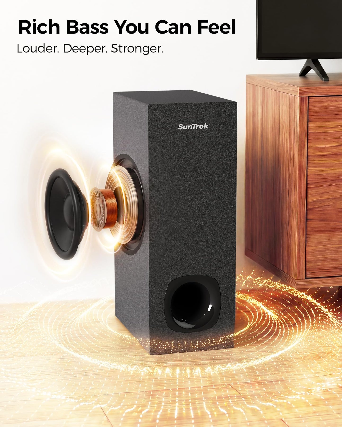 Soundbar with Subwoofer for TV, Home Theater Bluetooth 5.3 Speaker System with 2 Wireless Karaoke Mics, Surround Sound Audio with HDMI ARC, Optical
