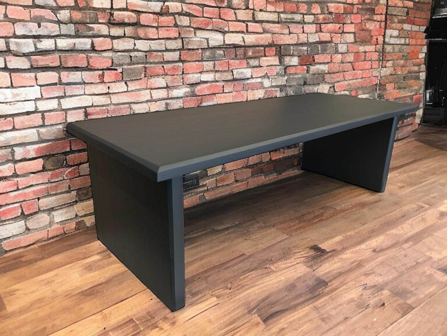 CIDS Monitor Stand Pine 1" Flat Black 34 x 16 x 10 TV Wood Shelf Riser Furniture Desk Assembled Made in USA New