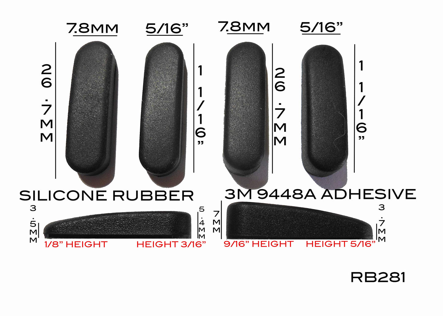 VATH Self Adhesive Silicone Rubber Feet Compatible with HP ChromeBox [RB281]