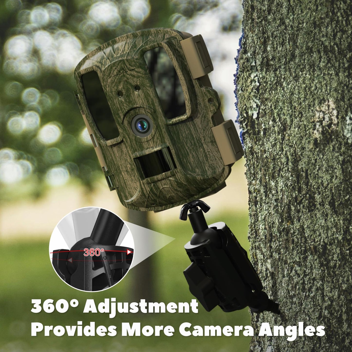 ORIPIK Adjustable Trail Camera Tree Mount: Game Camera Outdoor Mounting Bracket Holder with Double 360° Swivel Tilt Ball Joints, 1 Pack