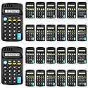 Loccmat 24 Pieces Pocket Calculator,Pocket Size Mini Calculators,Solar Battery Dual Power Function Calculator,8 Digit Display Basic Calculator