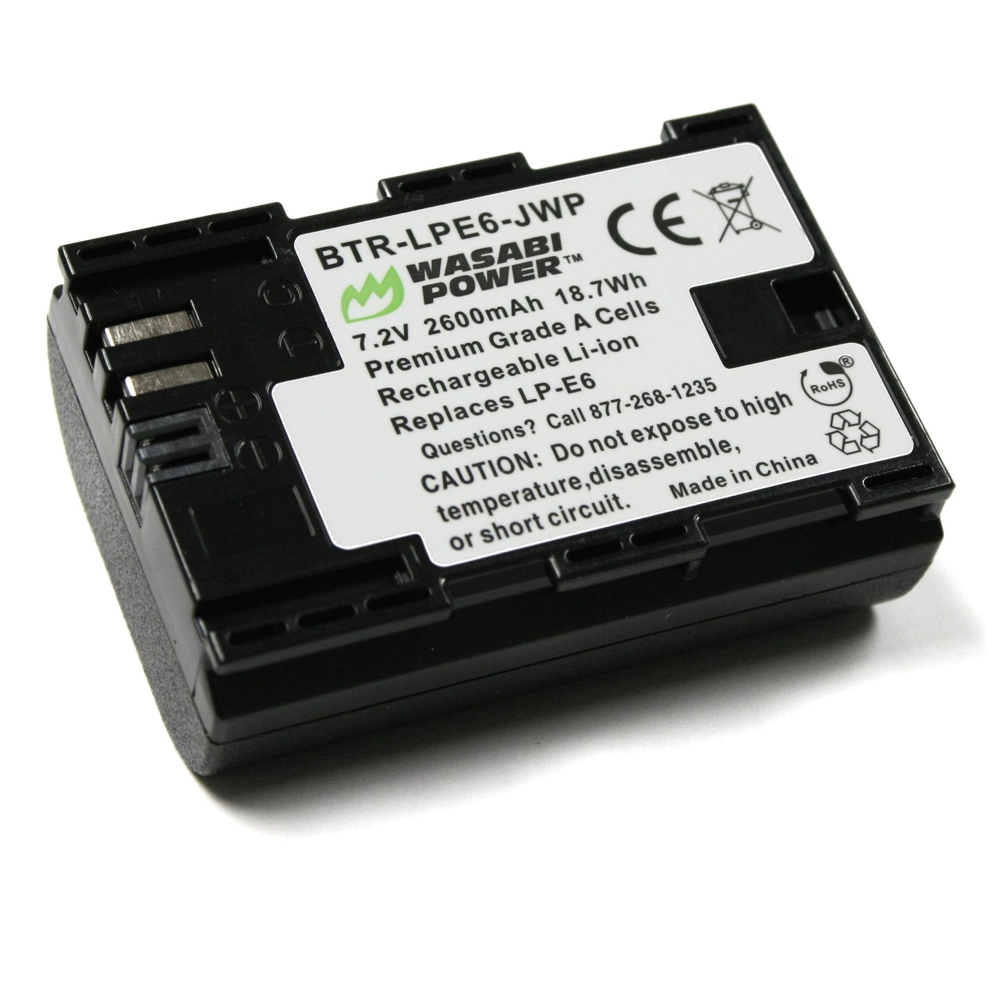 Wasabi Power LP-E6, LP-E6N Battery for Canon EOS 5D Mark II/III/IV, 5DS, 5DS R, 6D, 6D Mark II, 7D, 7D Mark II, 70D, 80D, 90D, R, R5, R6, Ra, XC10