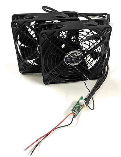 Coolerguys Dual 120x120x25mm PWM Fans with PWM Thermostat Controller Kit