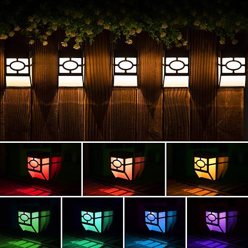 Solpex Solar Deck Lights,Solar Fence Lights, 2 Modes Christmas Decoration Lights,Unique Pattern, Waterproof Automatic Outside, Deck, Patio, Stairs