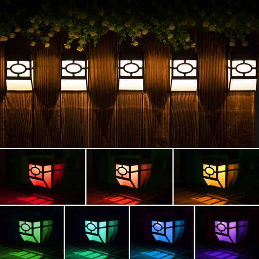 Solpex Solar Deck Lights,Solar Fence Lights, 2 Modes Christmas Decoration Lights,Unique Pattern, Waterproof Automatic Outside, Deck, Patio, Stairs