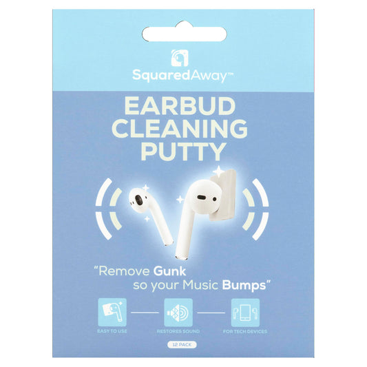 SquaredAway Earbud Cleaning Putty 12PCS, Easily Remove Dirt and Earwax from Headphones or Speakers, for Airpods/Earbuds/iPhone/MacBook/Android
