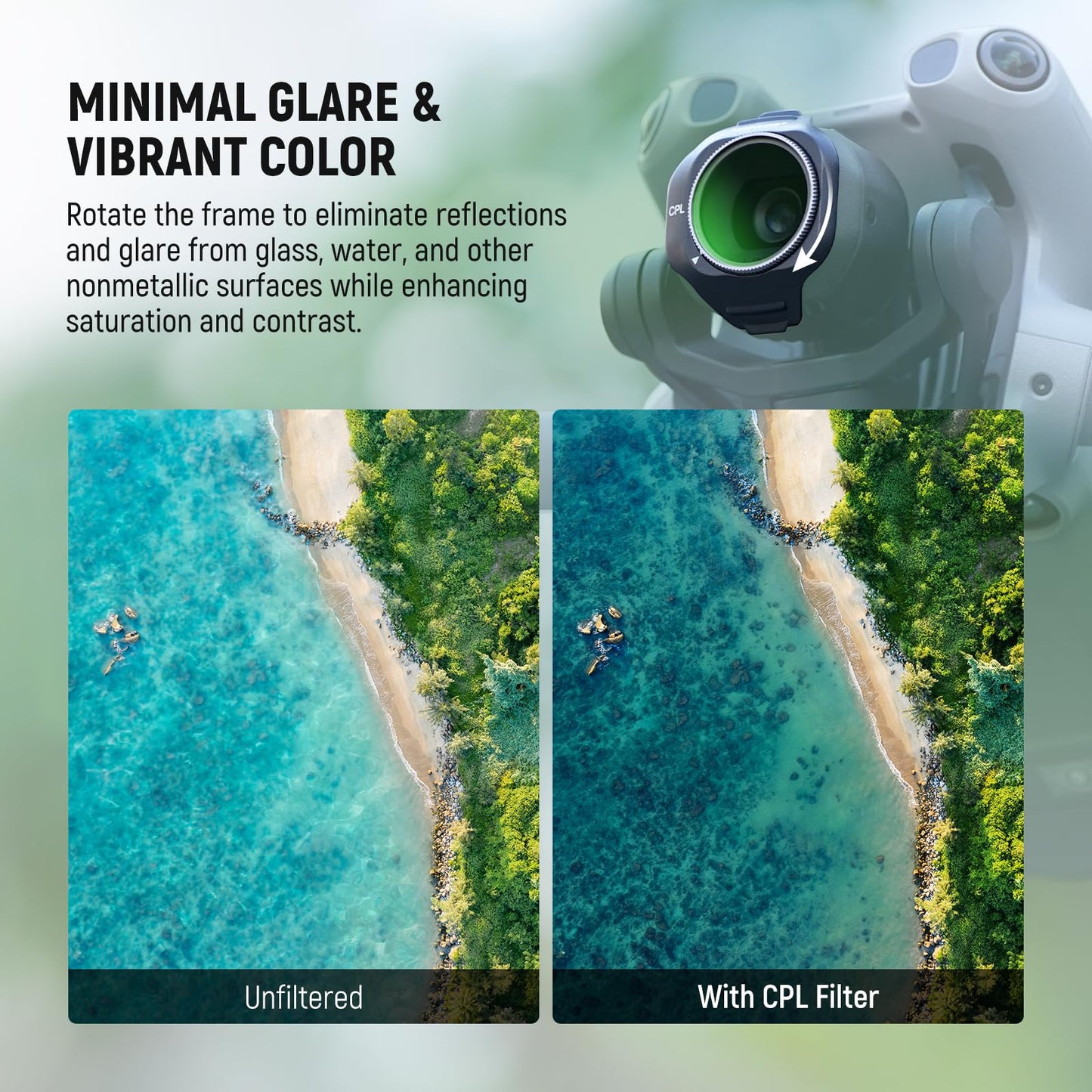 NEEWER CPL ND Filter Set Compatible with DJI Mini 5 Pro (CPL/ND8/ND16/ND32/ND64/ND128), Snap On Circular Polarizing Polarizer Neutral Density Lens