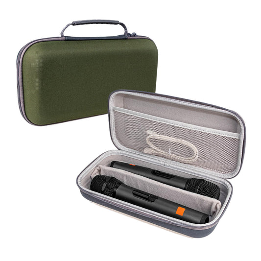Microphone Case for 3, Microphone Bag for 2 Wireless Microphones EVA Hard Dual Wireless Mic Storage Bag for Gigging and Travel(Case Only)