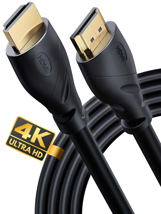 PowerBear 4K HDMI Cable 15 ft | High Speed, Rubber & Gold Connectors, 4K @ 60Hz, Ultra HD, 2K, 1080P, & ARC Compatible for Laptop, Monitor, PS5, PS4