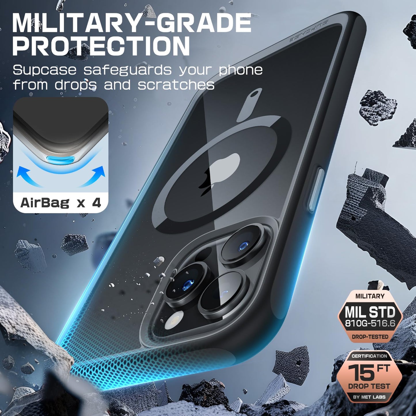 SUPCASE for iPhone 15 Pro Case (Unicorn Beetle Mag), [Compatible with MagSafe] [Military-Grade Protection] Protective Slim Clear Magnetic Shockproof