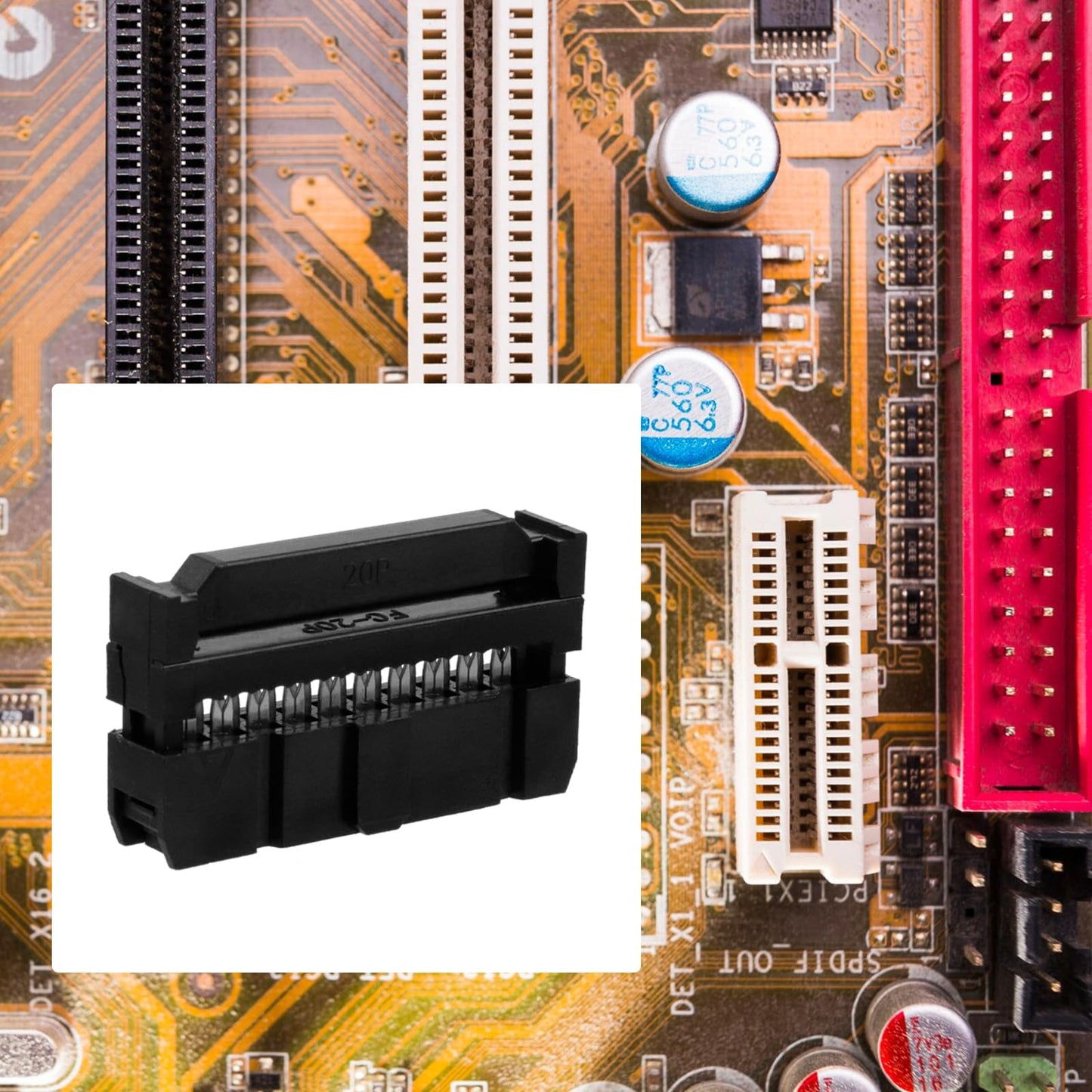 Antrader 20 Sets 2.54mm Pitch Connector FC-20 Pin Straight IDC Box Headers Connector Box Headers Female Connector