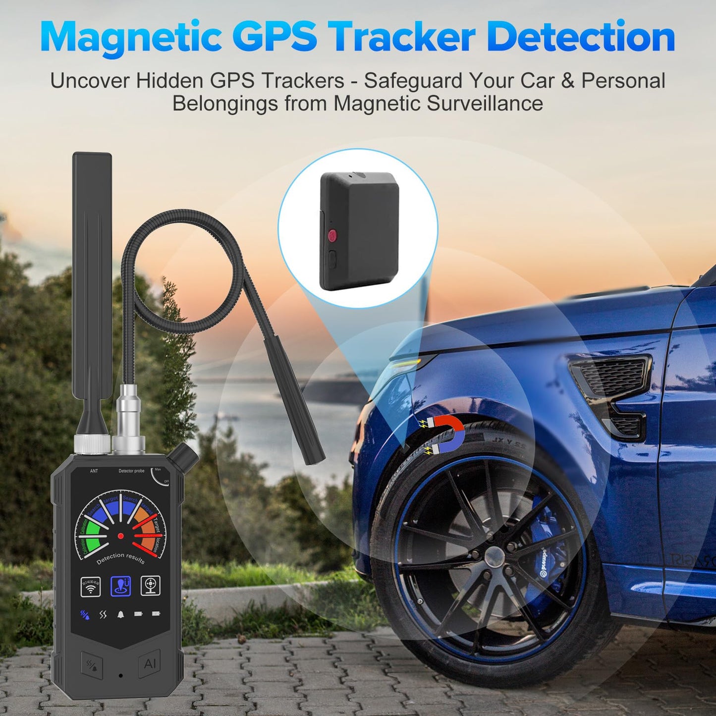 Hidden Camera Detector, Anti-Spy RF Signal Finder, GPS Tracker Detector, Wireless Bug Detector for Hotels, Bathrooms, Home, Office, Travel,