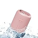 KOVE Mini Commuter 2 Portable Speaker - Pink Bluetooth Speakers, Wireless with HD Louder Volume, Deep Bass Subwoofer, Microphone, IPX7 Water Resistant