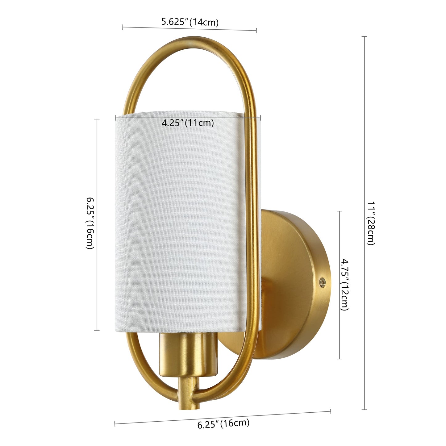 SAFAVIEH Lighting Collection Haldea Contemporary Brass Single Wall Sconce