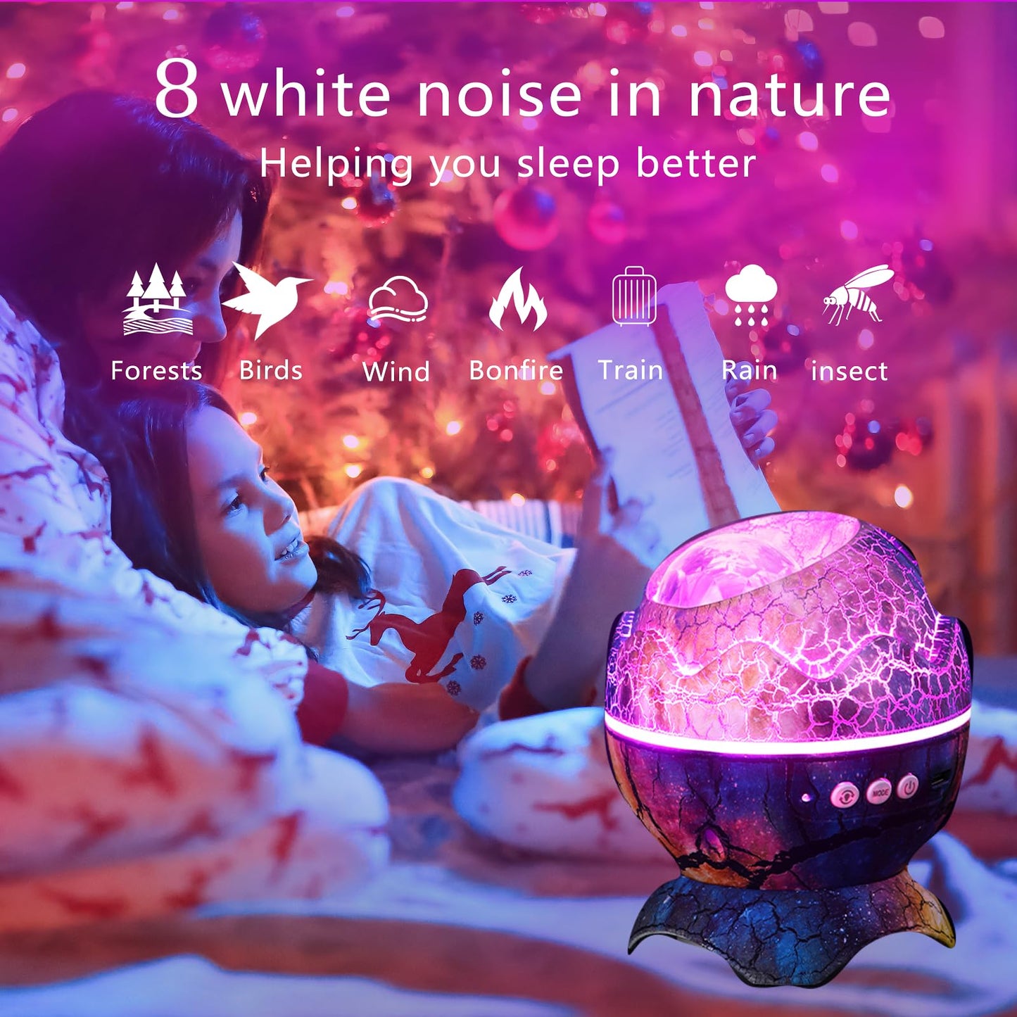 XQBX Dinosaur Egg Galaxy Projector Glow in The Dark Stars for Ceiling Room Decor Aesthetic led Lights for Bedroom Mothers Day Gifts Disco Ball Decor