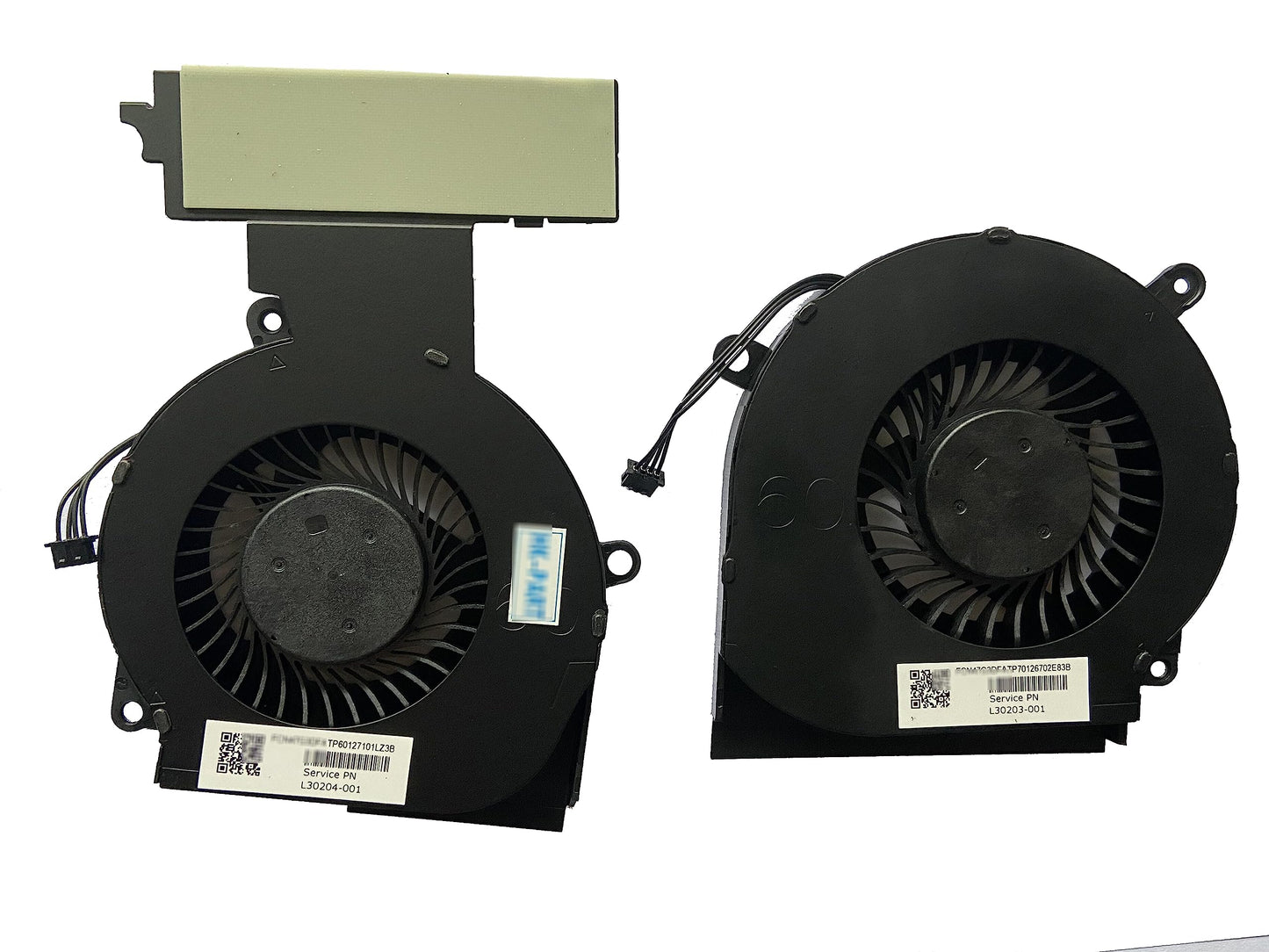 HK-PART L30203-001 L30204-001 Dual Cooling Fan Set for HP Omen 15-DC Laptop - CPU Fan and GPU Fan Replacement