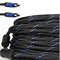 CableVantage Premium HDMI Cable 100FT for TV HDTV 3D DVD PS4 LCD HD TV 1080P v1.4 High Speed Braided Nylon HDMI Cable White Ethernet & Audio