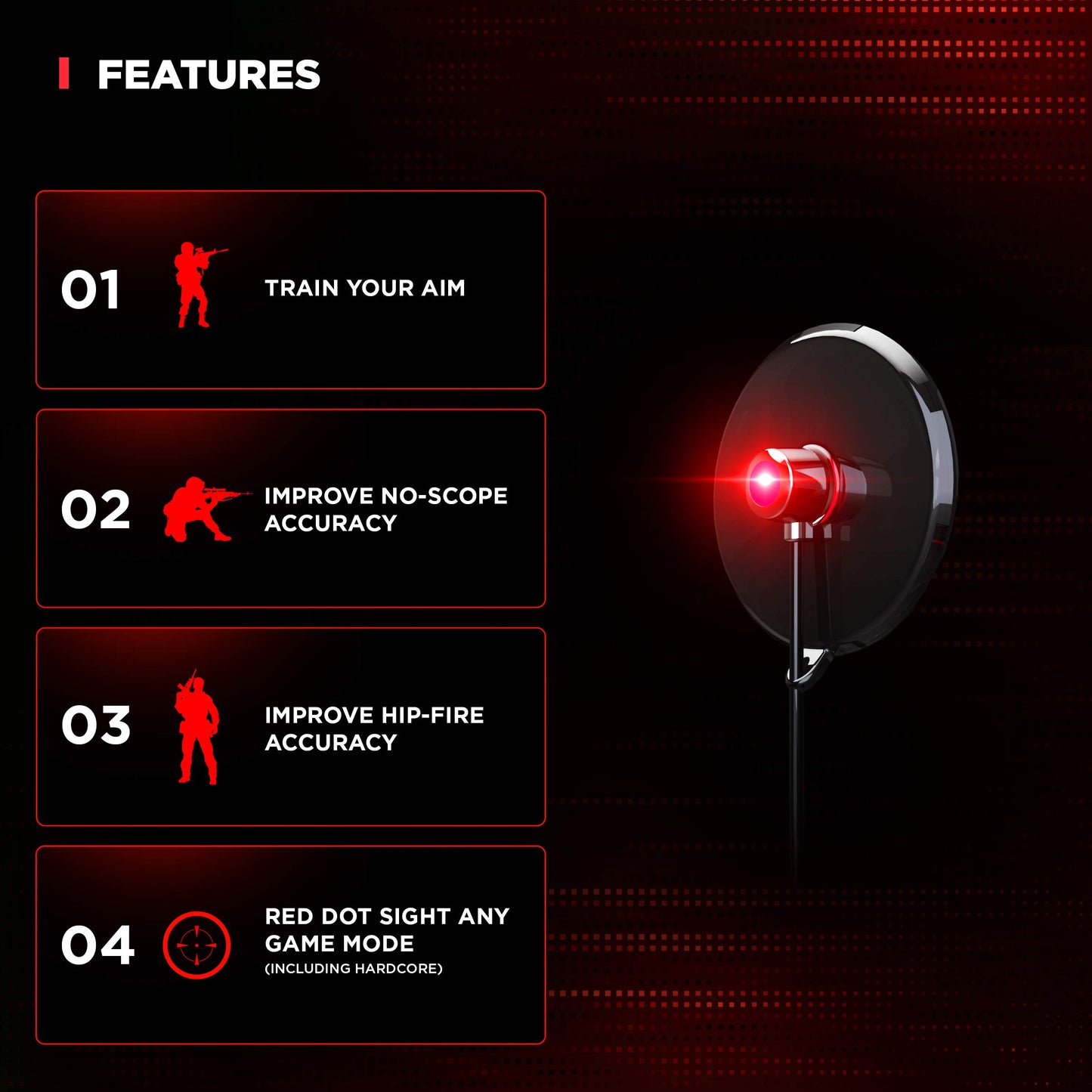 Hipshotdot PRO Color and Brightness Control Dot LED Aim Assist Mod for Gaming TV Compatible with Xbox, PlayStation, Nintendo and PC - Works with All