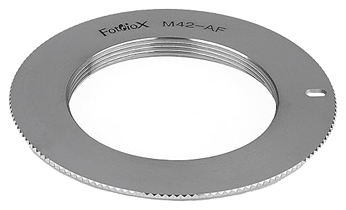 Fotodiox Pro Lens Mount Adapter - M42 Type 1 (42mm x1 Screw Mount) Lens to Sony Alpha A-Mount (and Minolta AF) Mount SLR Camera Body, Diox Chrome