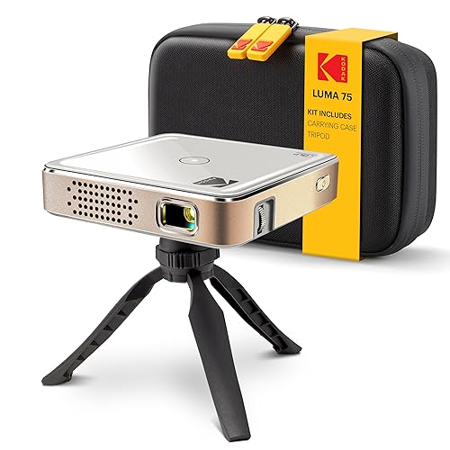 Kodak Luma 75 Ultra Mini Pocket Projector Standard Kit - Built-in Rechargeable Battery and Speaker, HDMI/USB/microSD, Speaker Built-in, Includes