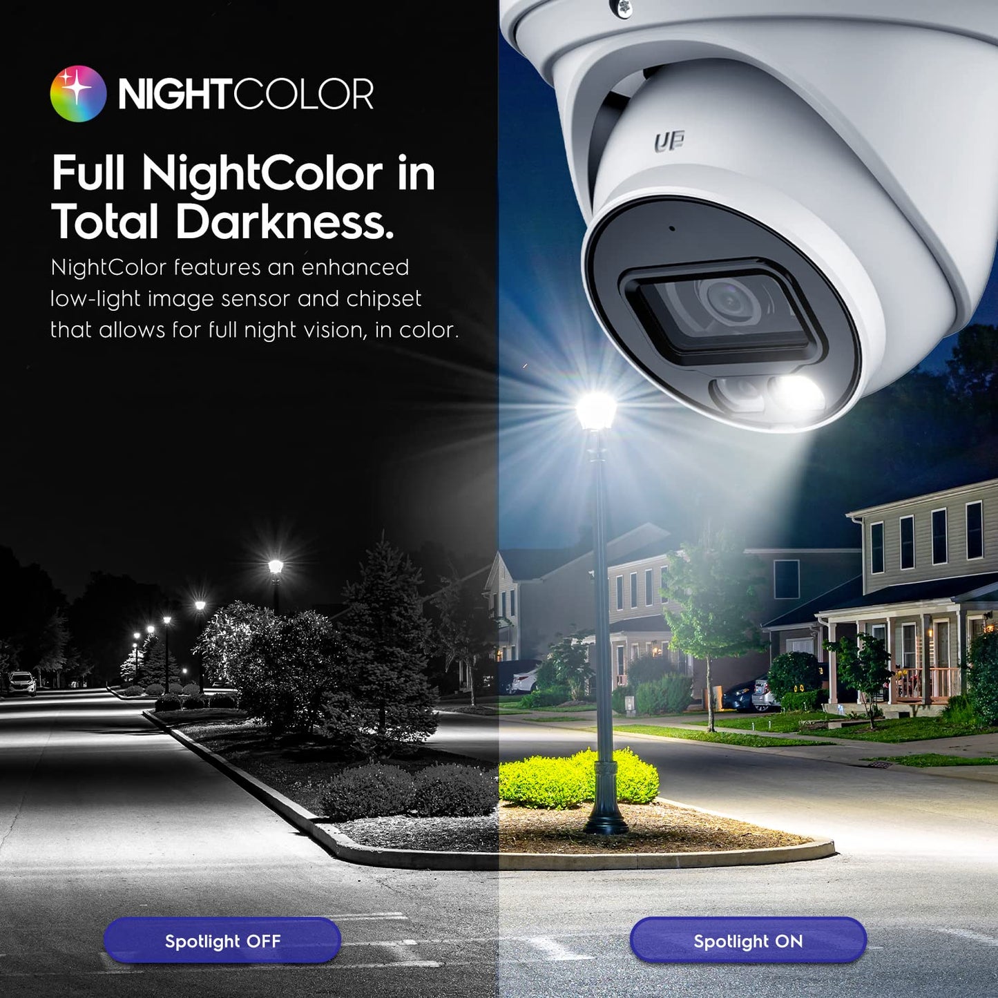 Amcrest 2-Pack UltraHD 4K (8MP) IP PoE AI Camera, 49ft Nightcolor, Security Outdoor Turret Camera, Built-in Mic, Human Detection, Active Deterrent