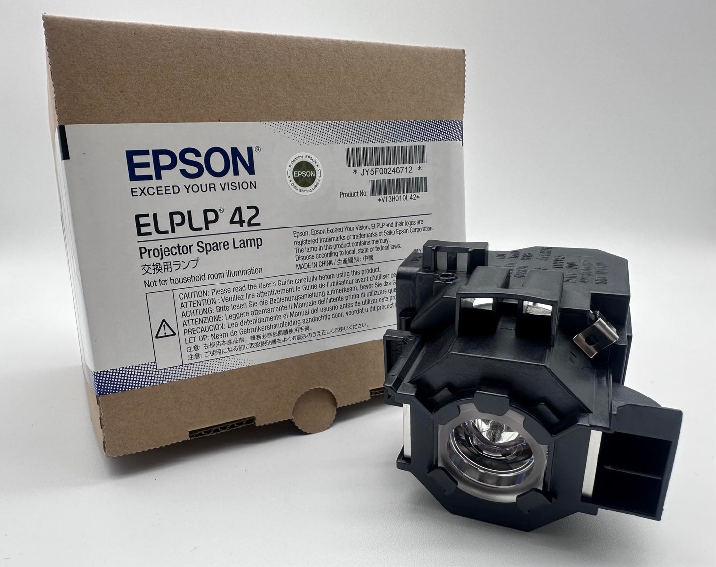 OEM V13H010L42 Lamp & Housing for Epson Projectors - 1 Year Jaspertronics Full Support Warranty!
