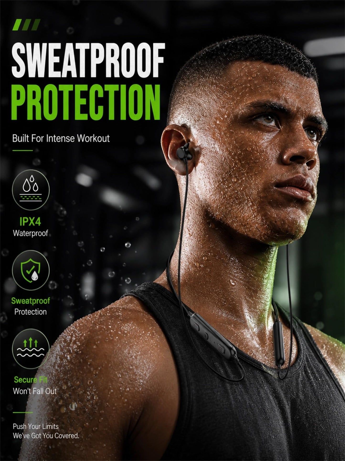 KLOKOL Bluetooth Headphones Neckband 20Hrs Playtime V5.0 Wireless Headset Sport Noise Cancelling Earbuds w/Mic for Gym Running Compatible with iPhone