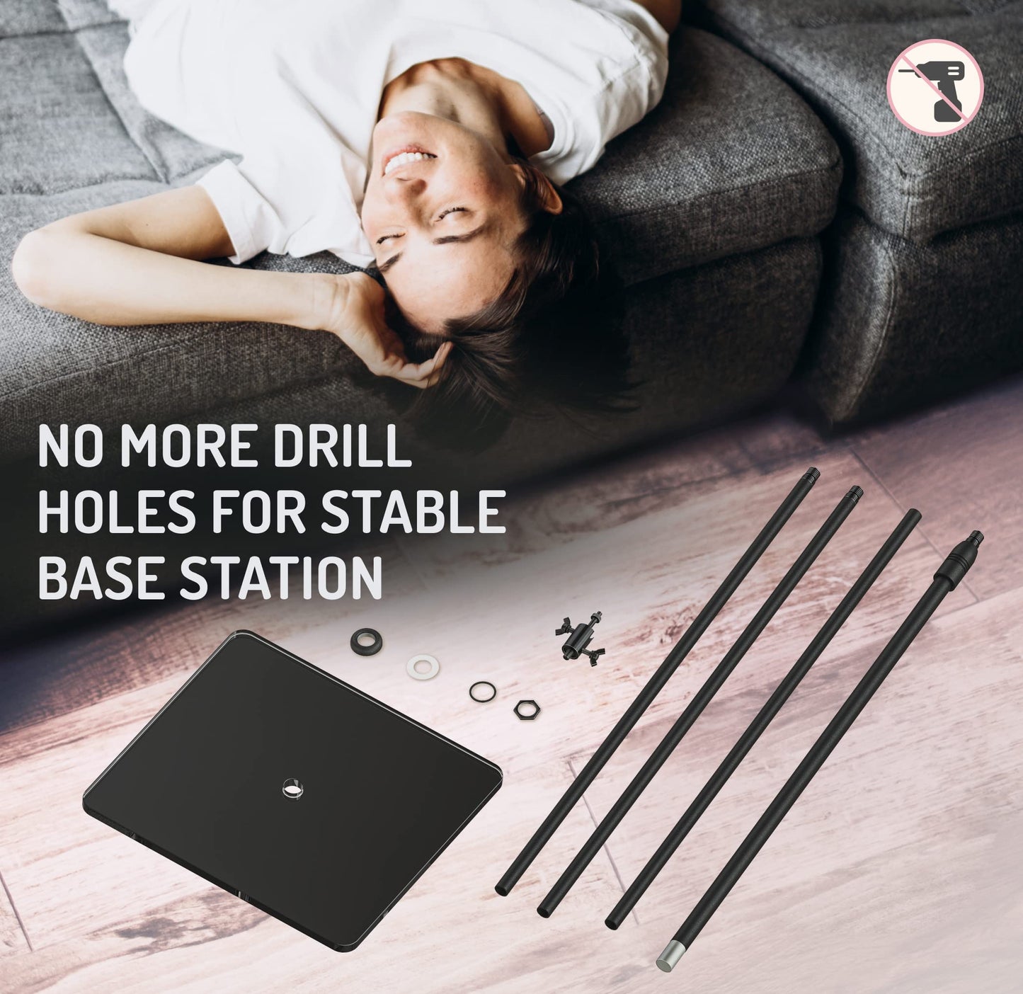Skywin VR Tripod Stand Compatible with SteamVR Base Station 2.0, Base Station, and Oculus Rift Constellation (Only Stand)