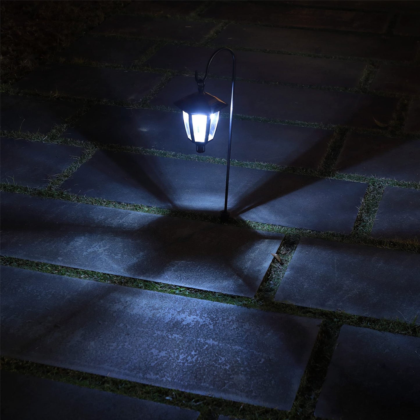 MAGGIFT 34 Inch Hanging Solar Lights Outdoor Waterproof Solar Garden Lights with 2 Shepherd Hooks Landscape Lighting for Lawn Patio Yard Pathway