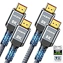 10K 8K HDMI 2.1 Cable 2-Pack 6.6FT, Highwings Certified 48Gbps Ultra High Speed Slim HDMI Cord,Support 4K@120Hz 8K@60Hz, HDCP 2.2&2.3, Dynamic