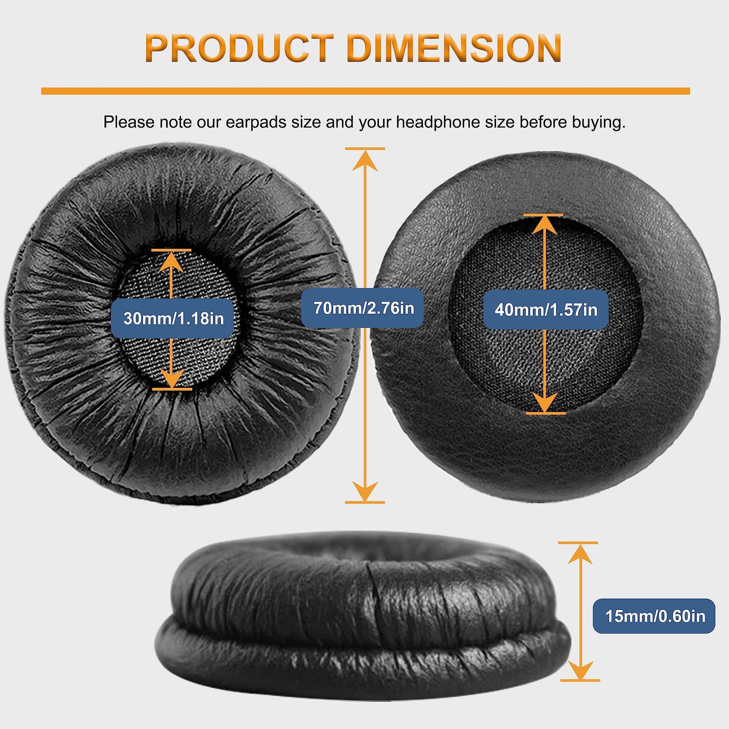 Ear Cushions for Sony Headphone Replacement Ear Pads Compatible with Sony MDR-ZX110 ZX110NC ZX100 WH-CH500 CH520 CH510 V150 V250 V200 JBL Tune 510BT