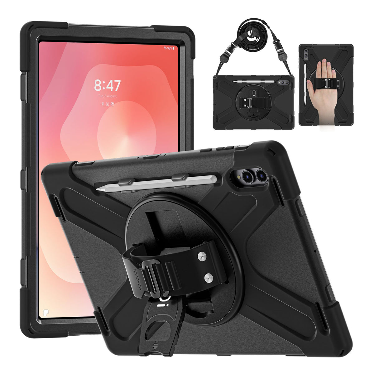CODi Rugged Case for Samsung Galaxy Tab S11 Ultra - 360° Protection with Kickstand, Hand Strap, Stylus Holder & Shoulder Strap