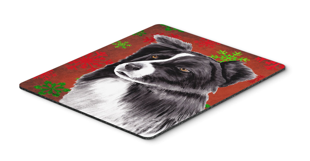 Caroline's Treasures SC9407MP Border Collie Red and Green Snowflakes Holiday Christmas Mouse Pad, Hot Pad or Trivet for Home Office Gaming Working