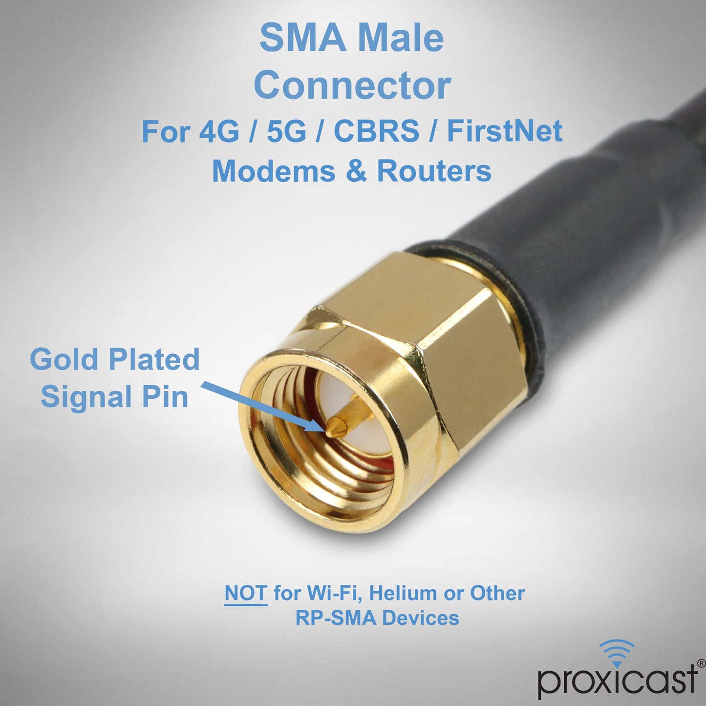 Proxicast 5-8 dBi 4G/5G External Magnetic High Gain Cell Antenna Compatible with Cisco, Cradlepoint, Netgear, Pepwave, MoFi, Digi, Sierra and Other