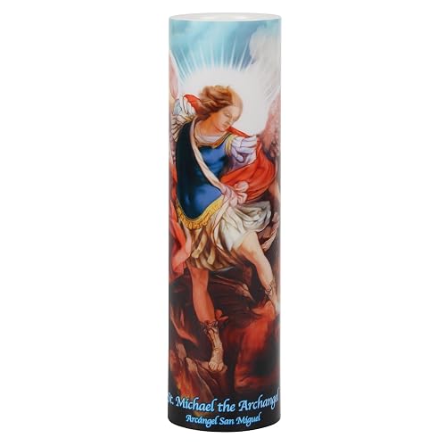 THE Saints Collection Saint Michael Archangel, LED Flameless Devotion Prayer Candle, Religious Gift, 6 Hour Timer for More Hours of Enjoyment